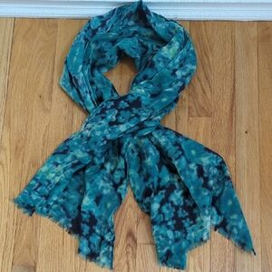 Ann Taylor Loft Teal and Black Scarf